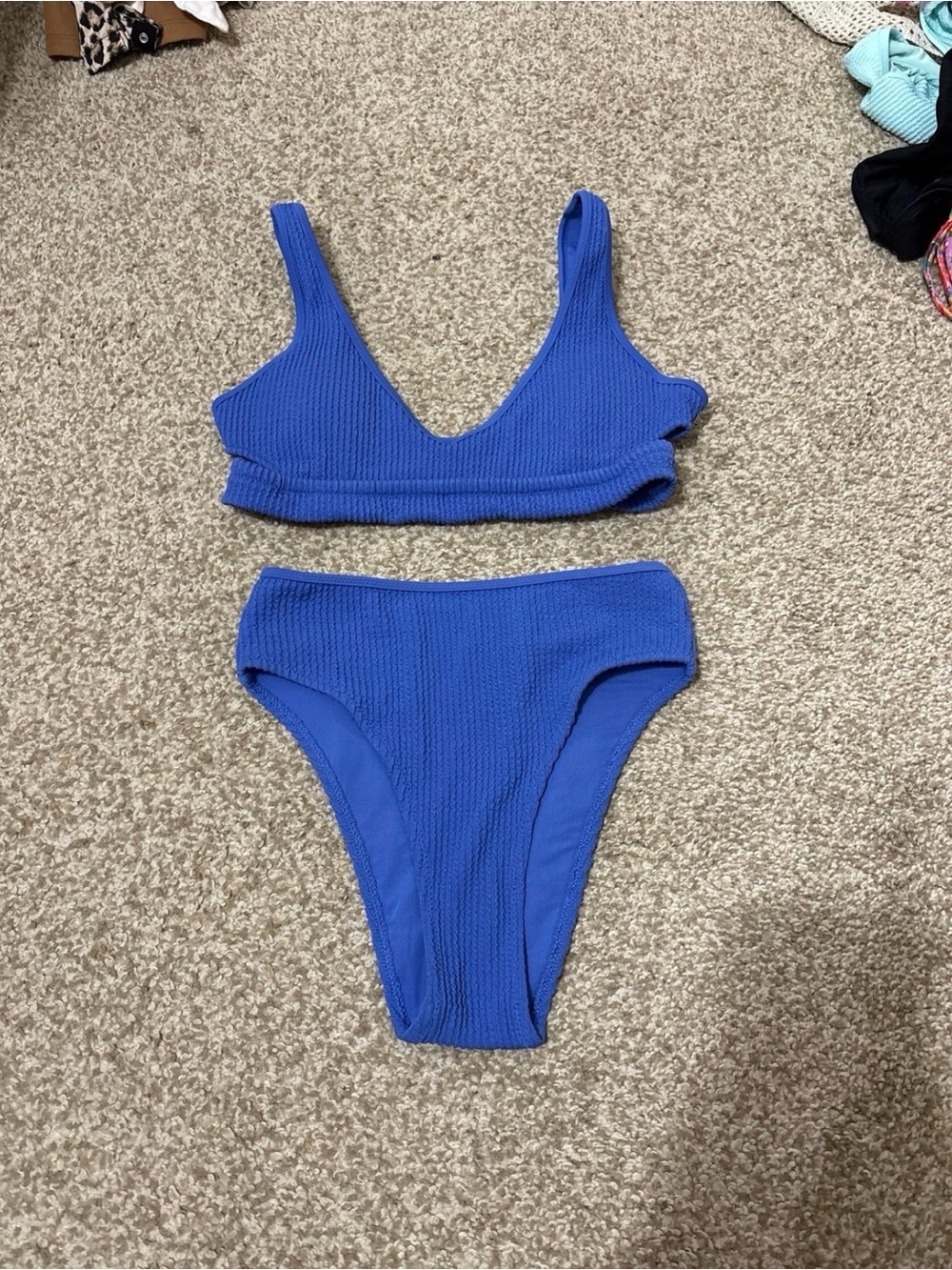 Aerie Blue Textured Two-Piece Bikini
